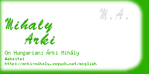 mihaly arki business card